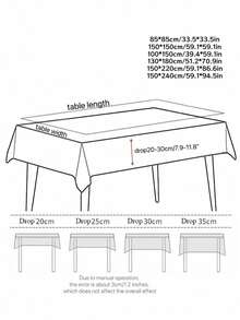 多功能简约半透明哑光桌布，蕾丝刺绣边缘，防水、防油、塑料材质，易于清洁的长方形桌布 - 無色 - 查看 6