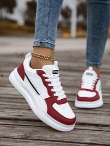 Women's Fashion Casual Comfortable Soft Sole Sneakers, Versatile Daily Wear - Red - View 4