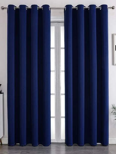 1pc Blackout Curtain With Eyelets, Solid Color Blackout Curtain For Bedroom & Living Room, UV Protection, Thermal Insulation, Darkening Solid Color Curtain