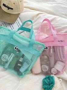 Túi lưới đựng đồ vệ sinh cá nhân khi đi du lịch, túi lưới đựng đồ vệ sinh cá nhân và mỹ phẩm hình mắt to hoạt hình, túi xách tay đựng quần áo và mỹ phẩm dung tích lớn tiện dụng. - Nhiều màu - Xem 2