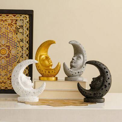 1 chiếc lư hương hình trăng lưỡi liềm Trung Đông bằng nhựa, vật trang trí bàn làm việc sang trọng kiểu Châu Âu, máy khuếch tán hương thơm Trung Đông Ả Rập.