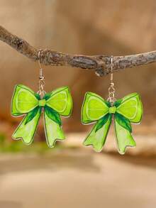 Un par de pendientes de arco con frutas de estilo tropical y temática oceánica, hechos de acrílico, adecuados para que las damas los usen durante las vacaciones y en la vida diaria - Multicolor - Ver 3