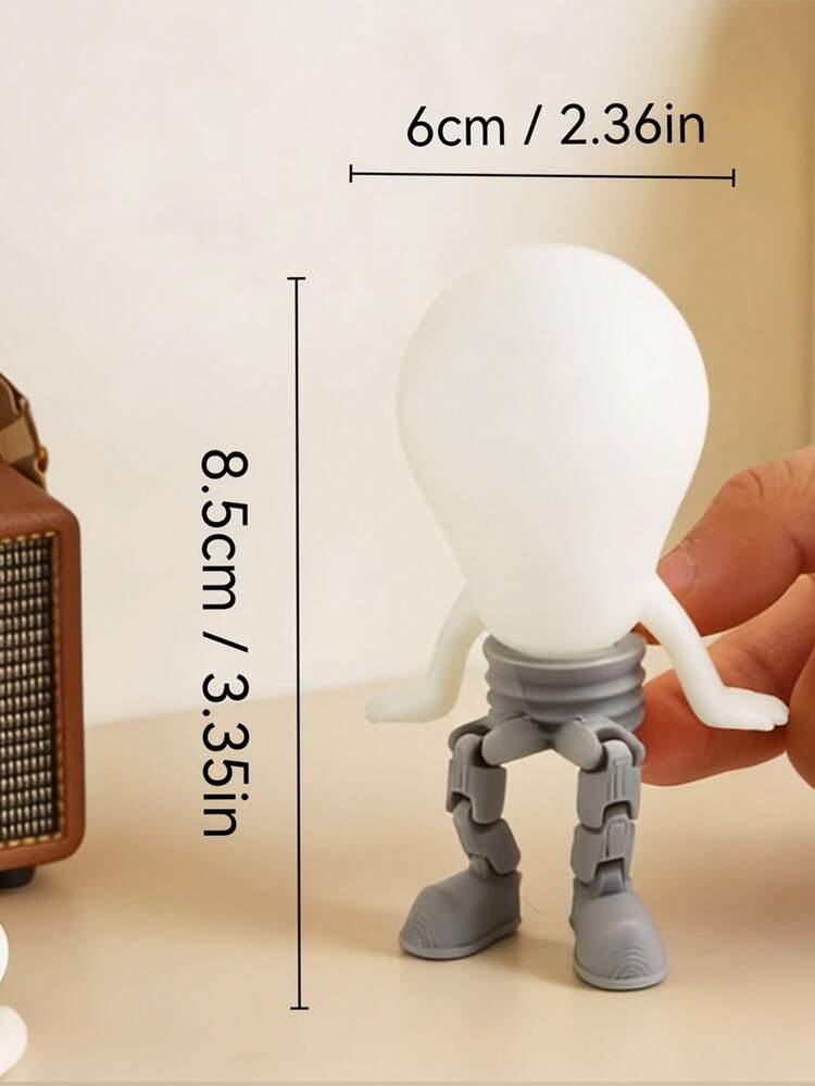 1pc Luminous Effect Bulb Figurine 3D Printed Decorative Item, Suitable For Car And Desktop Mini Decoration, Office Desktop Decoration, Perfect Gift For Graduation Season, Father's Day, And For Men And Women - 1PC - View 8