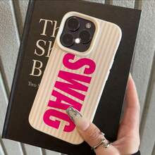 适用于 17 Pro Max、17 Pro、16 Pro、16 Plus、15 Pro Max、15 Pro、15 Plus、15、14 Pro Max、14 Pro、14 Plus、14、13 Pro Max、13 Pro、13 Pro、12 Pro Max、12 Pro、12 Pro、11 Pro Max 的字母 SWAG 图案手机壳 - 高级软壳，新款时尚 - 白色 - 查看 4