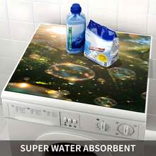 1pc Healing Light Pattern Silicone Mat, Warm Family Atmosphere, Silica Gel, Anti-Slip, Suitable For Washing Machine Cover, Dryer Cover, Coffee Machine Mat, Kitchen Counter Mat, Multi-Purpose Household Mat - Forest Dance Party With Light Spots and Bubbles - View 7