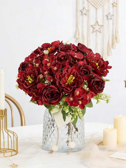 1PC 10.62in Artificial Silk Flower - Peony, Simulated Bouquet, Suitable For Home, Dining Room, Living Room, Outdoor Garden Decoration, Flower Arrangement Art, Photography Props, Artificial Flowers, Wedding Flowers, Bridal Bouquet, Wedding Supplies, Wedding Decoration, Decorative Flowers, Spring Decoration, Valentine's Day