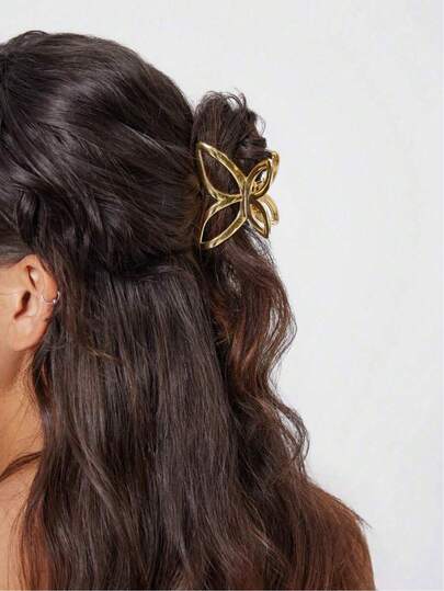 1pc Asymmetric Metal Hair Clip, Women's Small Hair Accessory, Elegant Hair Clip Winter Hair Decoration, Women Hair Accessory