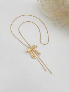 1件优雅几何细链金属蝴蝶结吊坠迷人珠宝Y形流苏长项链，奢华别致，适合婚礼、派对、度假、休闲、街头风格，女士及情侣适用，节日、生日，百搭礼物 - 項鍊 - 查看 6