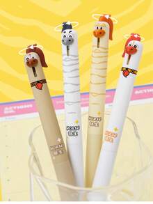 1支/4支装可爱小马速干伸缩圆珠笔，趣味限量版马年文具，减压速干0.5mm黑色笔 - 小馬中性筆 - 查看 7