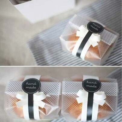 Baking Gift Packaging Bags, Clear Candy Bags, Suitable For Small Gifts, Mini Breads, Bonbons, Hot Cocoa Balls Packaging, With Stickers And Decorative Ribbons, Great For Gift Packaging, Graduation Ceremony Packaging, Birthday Party Packaging, Various Event Packaging, Wedding Packaging, Easter Packaging, Mother's Day Packaging, Halloween Packaging, Christmas Packaging, Thanksgiving Packaging, Handmade Items Packaging Or Any Other Special Occasion Packaging.