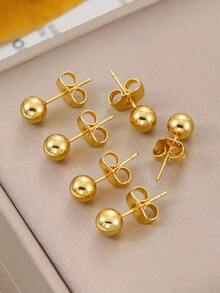 2/6对极简嘻哈风圆形和方形立方氧化锆925镀银男士/情侣耳环，圣诞礼物 - 耳環1 - 查看 14