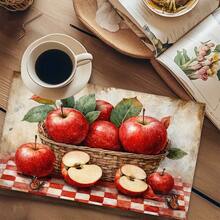 2 pezzi Tovagliette con motivo frutta, stile minimalista per colazione, decorazione tavolo da pranzo, accessori da cucina, tovagliette in lino, sottobicchieri, presine, sottopiatti, facili da pulire, adatte per casa, ristorante, sala da pranzo, set - Multicolore - Visualizzare 10