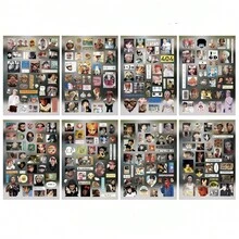 8张G-D镂空贴纸，时尚偶像名人周边拼贴材料，防水贴纸 - 彩色 - 查看 7