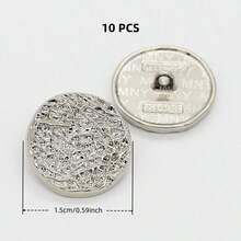 10 piezas de 15/18mm Botones metálicos redondos con textura asimétrica vintage, aptos para camisas, trajes, chaquetas de punto, unisex, opciones de multicolor - Patrones multicolores - View 16
