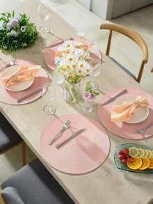 2pcs/4pcs/6pcs 15-Inch Round Woven PP Placemats, Multi-Color Options, Washable, Non-Slip, Heat-Resistant Dining Table Mats And Coasters, Suitable For Home Dining Table Decor, Holiday Parties, Restaurants, Kitchens, Farmhouse Style, Easter And Holiday Parties - Multicolor - View 6