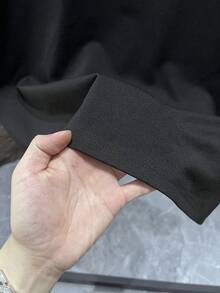 SU ER 男士时尚印花宽松短袖T恤 | 精致设计 | 夏季必备 | 易于搭配，展现您的风格 - 黑色 - 查看 4