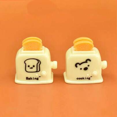 可爱烤面包机树脂DIY奶油色装饰配件，食物玩具装饰品