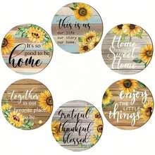6pcs Wooden Heat Insulation Coasters, Household Wooden Cup Mats, Tea Cup Pads, Suitable For Cafes, Afternoon Tea And Other Commercial Occasions - Multicolor - View 5