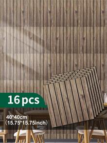 8/16pcs 3D Wood Grain Wall Panel, Thickened Self-Adhesive IXPE Wallpaper, Peel And Stick, Waterproof Easy To Clean, DIY Detachable Wall Stickers For Home Decoration, Suitable For Renovating Living Rooms, Kitchens, Offices, Ceilings, And Bedrooms - 15.75*15.75inch - View 15