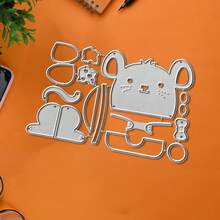 Creative Mouse And Cake Dies, DIY Scrapbooking Album And Embossing Stencil, Greeting Card Making Tool, Card Paper Cutting Crafts ,Gift Card Making Template Die Cuts. - Silver - View 7