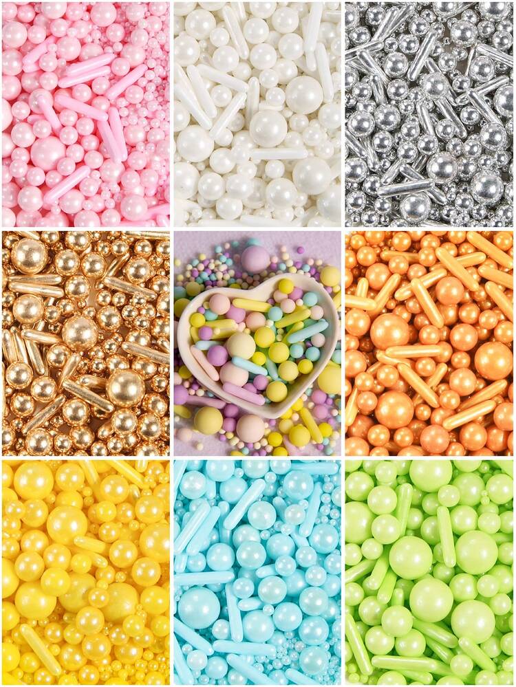 75g/2.6oz Cake Decorative Pearls, For Decoration Only, Not Edible - View 1