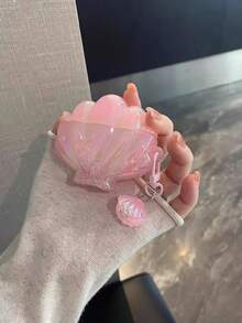 1pc Summer Ocean Shell Holographic Laser Pearl Bluetooth Earphone Case, Compatible With AirPods 1/2/3/4/Pro/Pro3, Ins Style Bluetooth Earphone Case - Multicolor - View 3