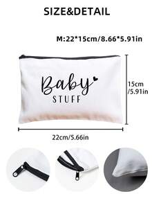 1pc New Mum Gifts Mum To Be Canvas Pouch Cosmetic Bag With Zipper Baby Shower Gifts For Mum Mummy To Be Gifts - Multicolor - View 6