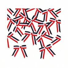 Festive Red White Blue Bows, 30pcs Patriotic Ribbon Bows For Crafts, Gift Wrapping & Party Decor - Red White Blue Stripe - View 3