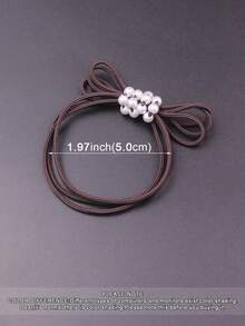10 Stücke/Set 5 Farben Lässig Schleife Elastische Haargummis, handgemachte Haarband mit Kunstperlen, geeignet für alle Jahreszeiten, vielseitige Scrunchies Haargummis für Pferdeschwanz, Haargummis - Verschiedenfarbig - Übersicht 5