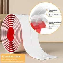 1pc 6cm X 2m Wall Corner Guard, Soft PVC Wall Corner Trim, Adhesive For Wall, Ceiling, Window, Door Frame Edge Protection - A - View 5