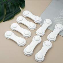 3 Protective Safety Locks - Cabinet Lock, Adhesive Cabinet Latch Lock, Multi Functional Refrigerator Drawer, Garbage Can, No Drilling Required - White - View 7