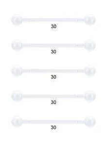 5/14 piezas Pendientes de gancho industrial de plástico casual para mujeres y hombres para decoración diaria, Juego de joyas de barra industrial de plástico de 14G transparente para perforación industrial, Pendientes industriales para la escuela y el trabajo - transparente - Ver 8