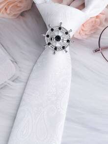 1 pieza Clip de corbata de aleación con diamante de imitación de estilo caballero retro, hebilla de corbata para camisa de negocios, uso diario y regalo de hombre - Serie Animal - Ver 14