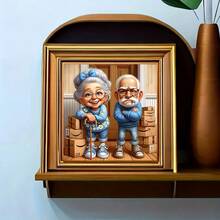 5D DIY People Series, Happiness Elderly Couple Pattern Full Diamond Art Kit, Suitable For Adult Beginners, Diamond Art Home Wall Decor Gift - round diamond - View 3