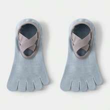1/2/3 Pairs Cotton Non-Slip Five-Finger Sports Socks, Suitable For Yoga, Pilates, Plank, Indoor Sports, Gift For Loved Ones - Multicolor - View 9
