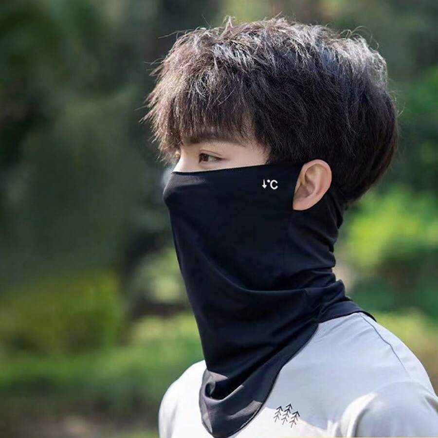 1pc Fashionable Breathable And Cooling Face Mask, Suitable For Men And Women In Spring And Summer. Made Of Breathable Fabric With Elastic Design For Comfortable Wear. - Multicolor - View 1