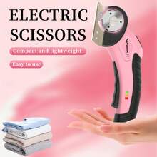 KITESDER 4V Cordless Electric Scissors, Rechargeable Fabric Cutter, Fast Charging With Replaceable Blades, Effortless Cutting For Cloth Leather Plastic Cardboard, DIY Sewing Tool - Pink - View 7