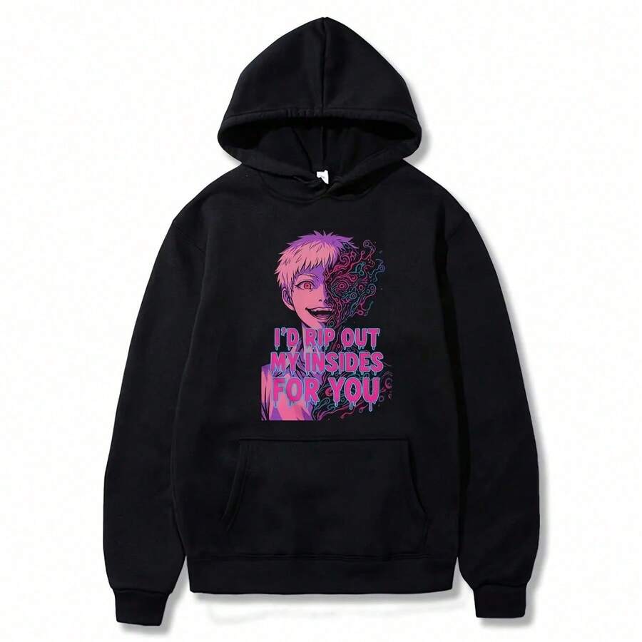 Anime The Summer Hikaru Died Clothes Hikaru Graphic Streetwear Men Women Fashion Harajuku Hoodies Wi - 黑色 - 查看 1