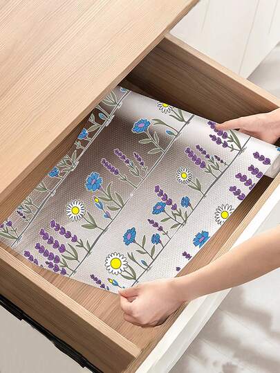 1 لفة من البساط المقاوم للماء والزيت والغبار بنمط الخزامى، يمكن قصه بحرية، مناسب لسيناريوهات متعددة، خيار رائع للمعيشة المنزلية