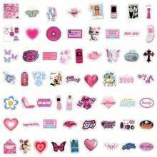 120Pcs Pink Stickers Y2k Stickers 80s 90s Stickers 2000s Stickers Y2k Decor Y2k Gifts Preppy Stickers Waterproof Stickers Waterproof Vinyl Stickers Bulk For Skateboard Luggage Laptops Bumper Theme Party Supplies,Stickers,Pink Stickers,Y2k Stickers - 查看 7