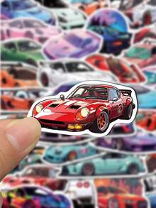 50pcs Exquisite Sports Cars Cartoon Graffiti Stickers, Creative Handbooks, Laptop, Water Cups, Guitars, Mobile Phones, Decorative Waterproof Stickers Decal Stickers,Sticker Cars,Laptop Sticker, Stickers,Stickers>Pvc,Sport Sticker,Stickers,,Car Stickers - Nhiều màu - Xem 6