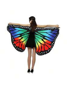 Costume da Ognissanti a mantella a farfalla - Sciarpa/scialle a farfalla in seta morbida, accessorio per spettacoli e cosplay, disponibile in più colori, accessorio per feste e articolo essenziale per le vacanze, regalo perfetto per amiche - Multicolore - Visualizzare 5