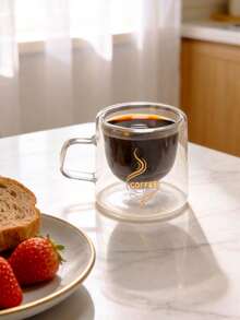 1-2-4-6pcs 80ml & 200ml Double-Layer Handled Glass Coffee Cups, Gold Label Insulated Reusable Glass Mugs For Tea, Espresso, Milk, Cappuccino, Unique Birthday & Holiday Gifts - Multicolor - View 15