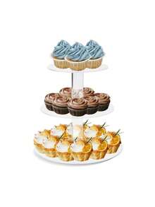 Multi-Tier Acrylic Cake Display Stand, Dessert Food Holder For Wedding, Birthday Party - Clear - View 12