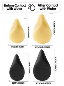 2/4/8Pcs Irregular Double Pat Makeup Sponge Black & Beige Combo Latex-Free Flawless Finish Beauty Sponge For Daily Commute Party Makeup Beginner Friendly - Multicolor - View 2