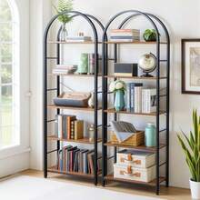 Libreroestantería Moderna con Arco Abierto 180 cm ibrero Minimalista de 5 Niveles libreros organizadores estantería Simple Adecuada para Dormitorio Sala de Estar Oficina Invernadero Cocina - como en la foto - Ver 7