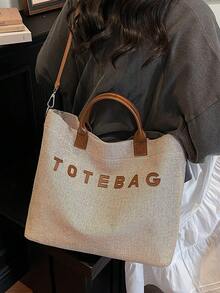 Minimalist Large Capacity Tote Bag, Rainbow Shoulder Bag - Multicolor - View 5