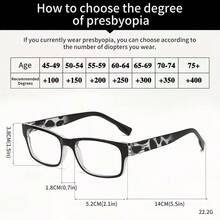 5PCS Fashion Two-Tone Reading Glasses, Classic Rectangular Frame Readers, Comfortable Lightweight Eyeglasses For Daily Reading With Strength +1.0~+4.0 - Nhiều màu - Xem 2