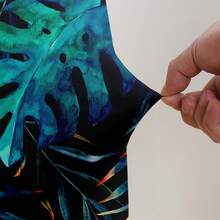 1/2/4/6pcs Stretch Printed Bar Stool Chair Covers, Home/Hotel Use - Dark Rainforest - View 6