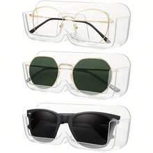 3pcs Wall Mounted Eyeglass Display Rack & Storage Box - Transparent - View 13
